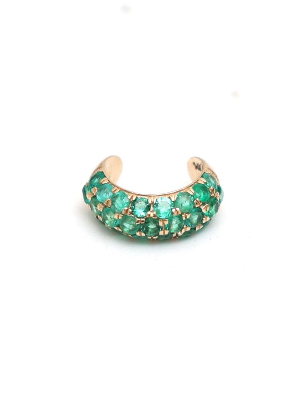 Emerald PavΓ© 14K (18k custom) Yellow Gold Ear Cuffs